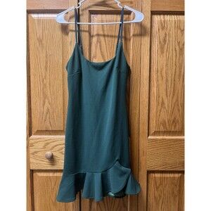 Saints And Secrets Forest Green Mini Ruffle Dress Size L